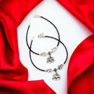 Elephant Pendent Silver Chain Anklets