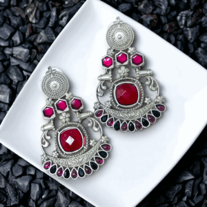 German Silver Drop Earrings