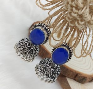 German Silver Dangling Bell Jhumkhi Earrings