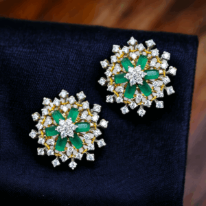 Exquisite Round Cubic Zirconia Diamond Stud Earrings