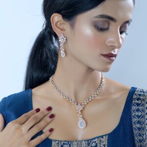 Cubic Zircon Stone Elegance Necklace Set