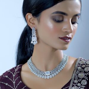 Cubic Zircon Stone Ensemble Necklace Set