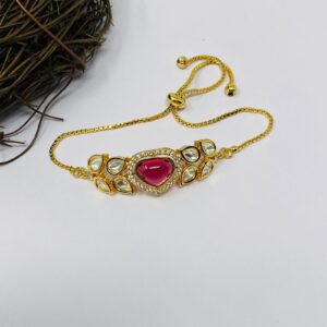 Gold Plated Polki Kundan Bracelets