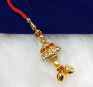 Red Ghungroo jhumki Bhabhi Lumba Rakhi