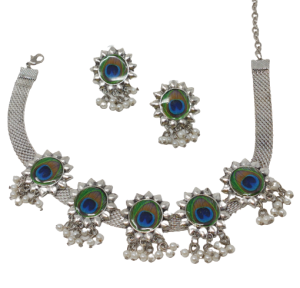 Stylist Oxidized Peacock Jewelry Set