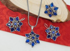 Chain Pendent Oxidized Set