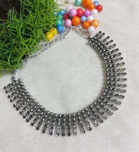 German Silver Oxidized Necklace