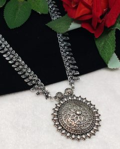 Oxidized German Silver Ganesha Pendent Necklace