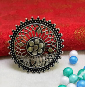 Antique Charm Silver Oxidized Finger Ring