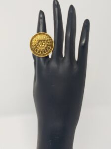 Antique Gold Oxidized Finger Ring