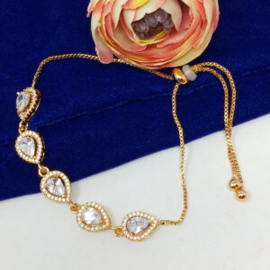 Diamond Studded Gold Plated Hand Bracelets