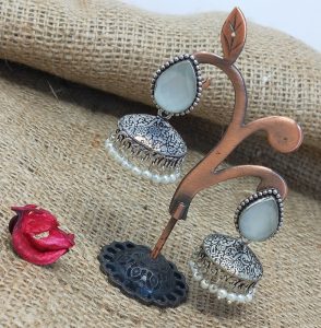 German Silver Oxidized Earrings: Fusion of Traditional and Contemporary Design