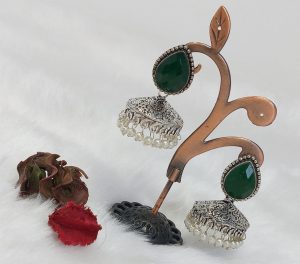 Classic Elegance: German Silver Oxidized Earrings