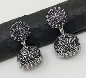 Oxidized Jhumka Earrings